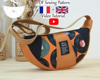 Halfmoon Dumpling Patchwork Crescent Tasche mit Taschen - PDF Nähanleitung - PDF Nähanleitung - One size - Instant Download - A4, A0, US Letter