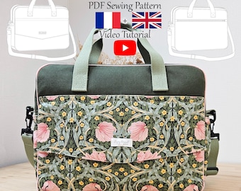 Large Multifunction Crossbody Bag with Pockets - PDF Sewing Pattern & Video Tutorial - One size - Instant Download - A4, A0, US Letter.
