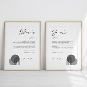 Gepersonaliseerde huwelijksgeloften Wall Art Print aangepaste bruid en bruidegom geloften minimalistische bruiloft aandenken verlovingscadeau verjaardagscadeau