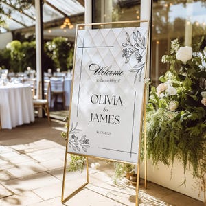 Minimalist Gold Collection Wedding Welcome Sign | Modern Minimalist | Editable and Printable