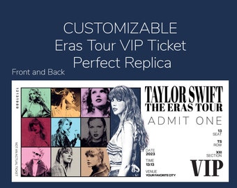 CUSTOM-MADE DIGITAL - Taylor Eras Tour vip Ticket - Exact replica of Original- Front and Back