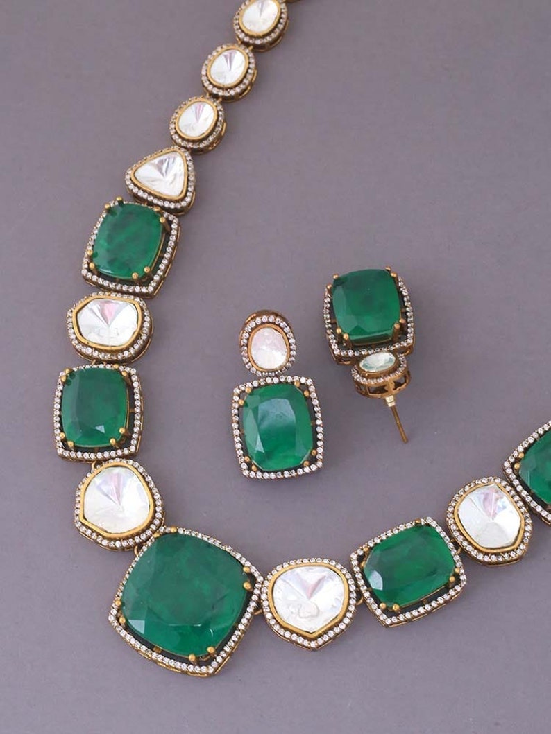 Parineeti Chopra Inspired Premium Quality Bollywood Inspired Jewelry with Earrings Sabyasachi Inspired Jewelry Indian Bridal Punjabi Set image 9