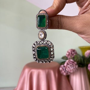 High Quality Uncut Polki Kundan Necklace with Earrings/ Wedding Necklace Set/ Sabyasachi Inspired Kundan Jewellery/ Indian Kundan Jewellery image 5