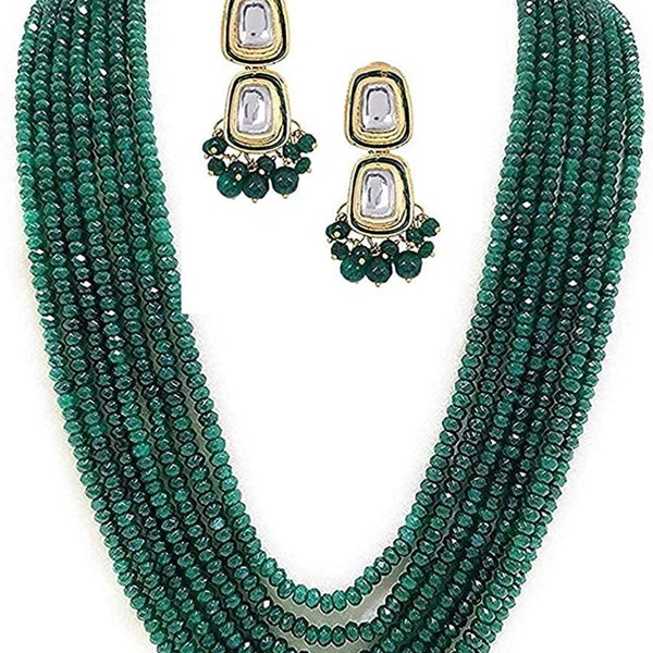Green onex Necklace, 7 Layer for Girls & Women Mala Fashion Jewellery, Long Necklace Unisex Product