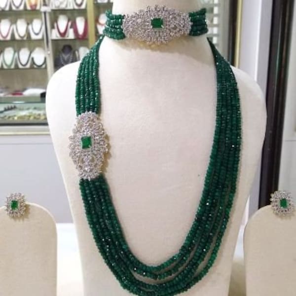 New Indian Ad Choker/ Indian Jewelry/ Indian Necklace/ Indian Choker/ Indian Wedding Necklace Set/ ad jewellery / cz jewellery / diwali sale