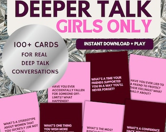 Girls Night Conversation Card Game, Deeper Talk Questions (Digital Download), Picnic Activity, Girls Date