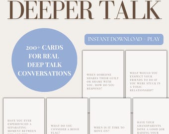 Deep Talk Conversation Cards, 100 Card Game (Digital Download)