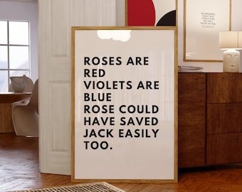 Funny Titanic Poster, Minimalist Typography Wall Art (Digital Download)