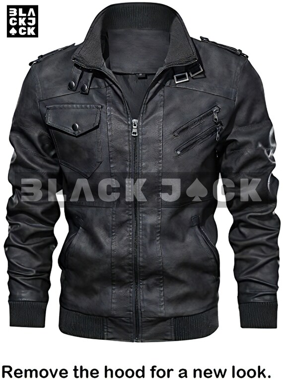 Hooded on sale motorcycle jacket