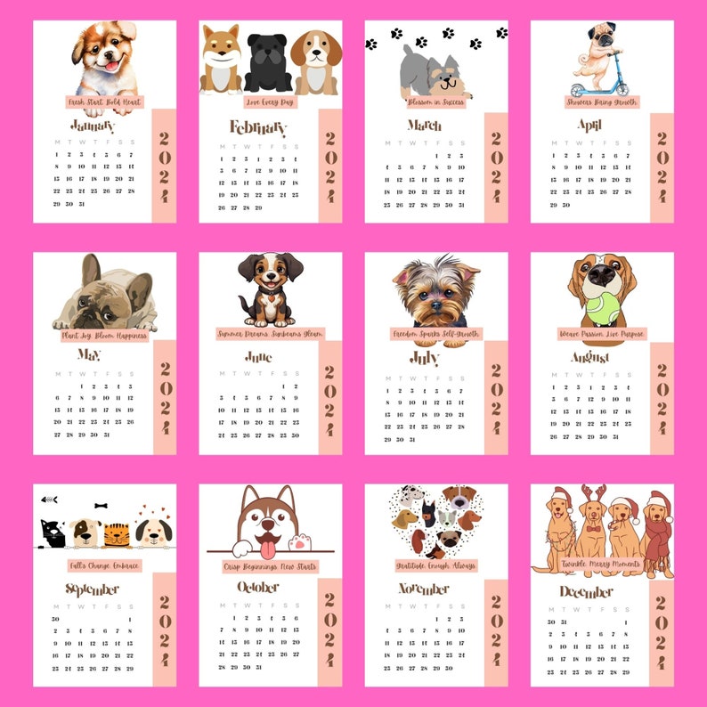 dog-calendar-2024-wall-calendar-2024-digital-download-2024-funny