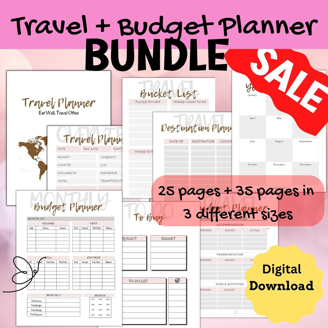 Bimonthly Budget Planner Printable Budget Planner D Travel - Etsy