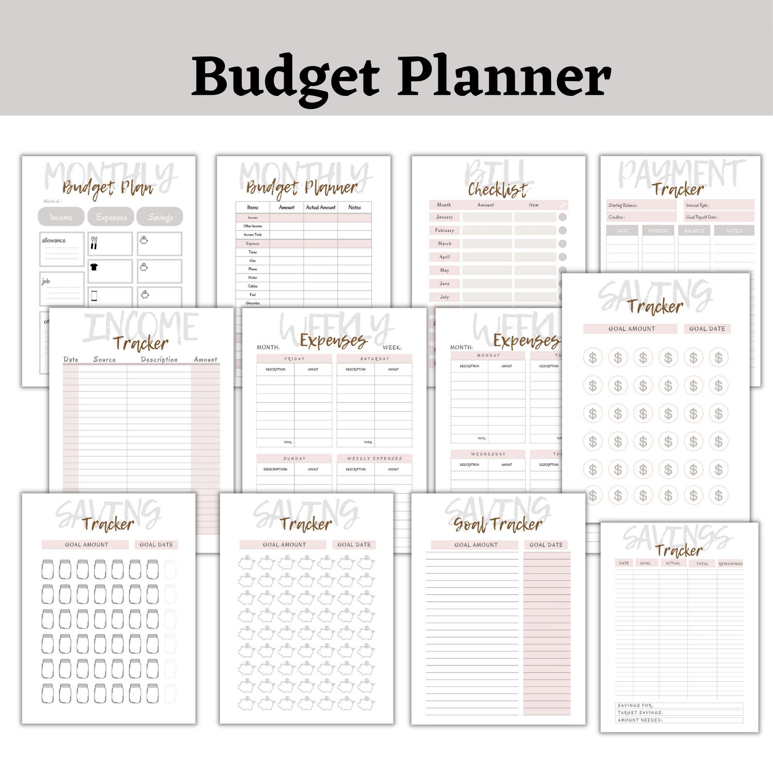Bimonthly Budget Planner Printable Budget Planner D Travel Planners ...