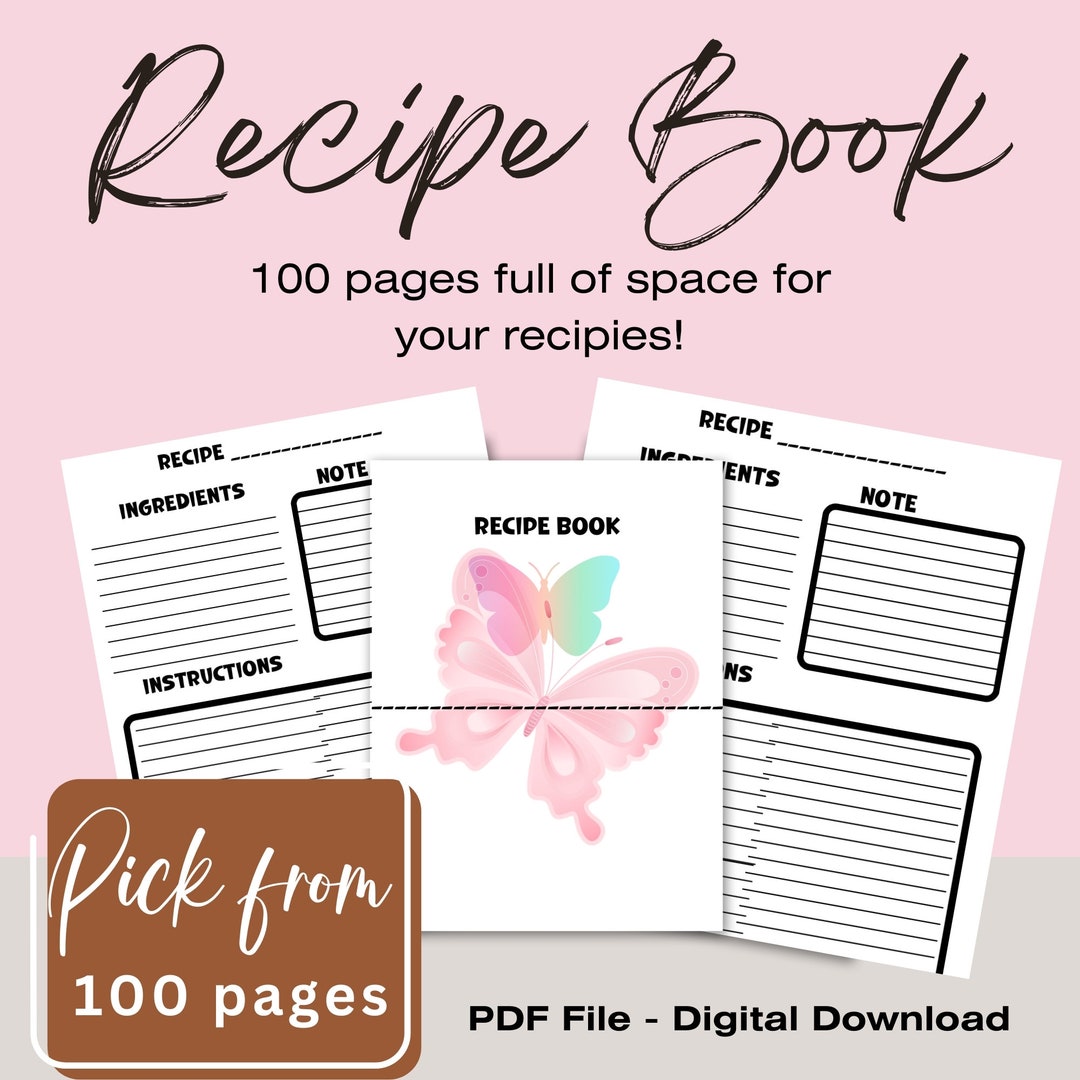 Recipe Book Template Editable Recipe Sheet Template Recipe Cards ...