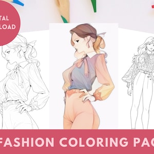 Fashion Coloring Pages, Modeling Coloringbook, Coloring Pages for Adults, Pretty Girls, Fashion, Models and Style
