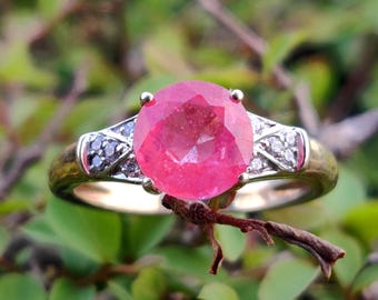 Handgemachte Runde Rubin Sterling Silber Ring, Juli Geburtsstein