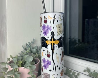 Fourth Wing 20oz insulated tumbler/ ice coffee/ hot drinks/ Fantasy era/ Romantasy/ Gift/ Bookish fan/ Reader/ Basgaith War college/Booktok