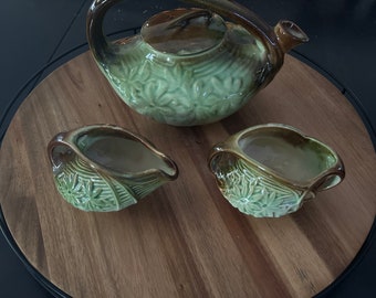 McCoy Daisy Tea Set Teapot Creamer Sugar