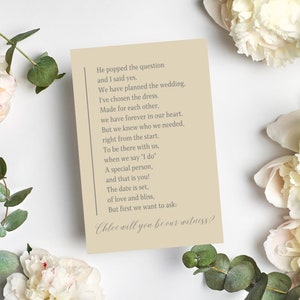 Impression de carte Serez-vous notre témoin, carte de proposition de témoin de mariage numérique, carte de demande de témoin de mariage, proposition de témoin, carte témoin bohème