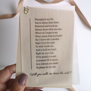 Antragskarte „Will You Walk Me Down The Aisle“ – Gedichtkarte, 12,7 X 17,8 Cm, Mit Umschlag
