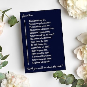 Impressão de cartão personalizado "Você vai me acompanhar até o altar?", poema digital "Me acompanhe até o altar", cartão "Me acompanhe até o altar", para a mãe, para o pai