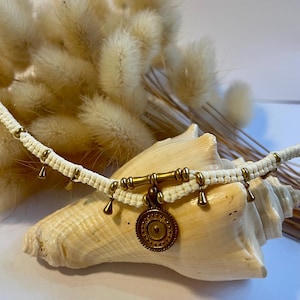 Macrame and Solid Brass Necklace