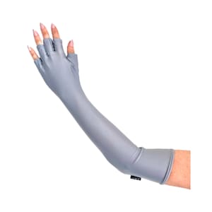 ManiGlovz The Original Dermatologist recommended UPF 50+ UV/ LED Protective Gloves - Grey Full Arm Sleeve