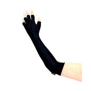 ManiGlovz The Original Dermatologist recommended UPF 50+ UV/ LED Protective Gloves - Black Full Arm Sleeve