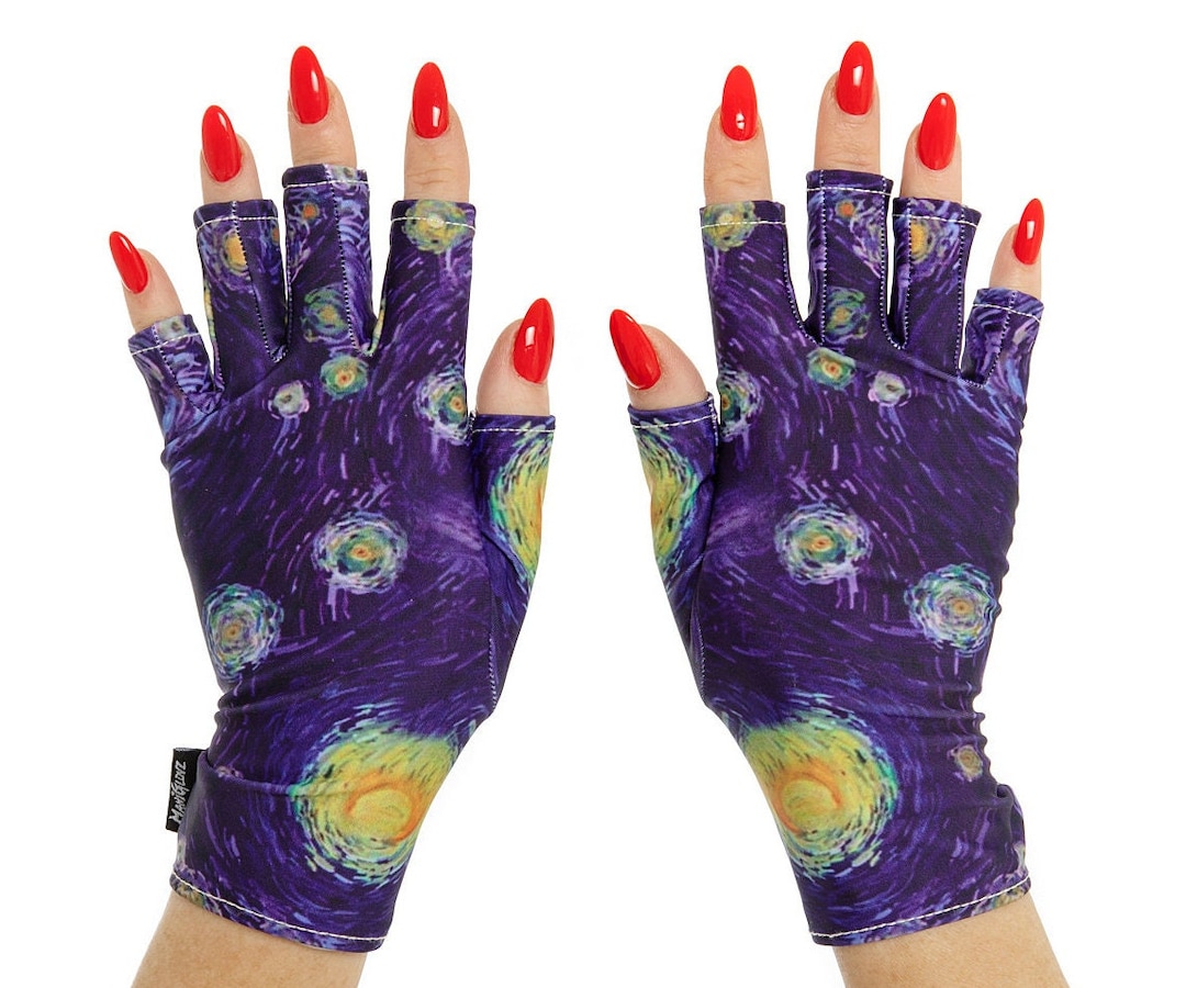 ManiGlovz UV-Schutz-Handschuhe – Für Gel-Nägel & Sonne, Bedruckt, UPF 50+