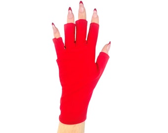ManiGlovz The Original Dermatologist recommended UPF 50+ UV/ LED Protective Glove - Red Lacquer