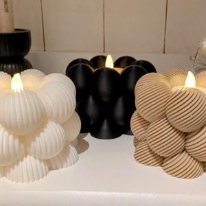 3D Teelichthalter für LED-Teelichter, Bubble, 3D Druck, Deko, Modern