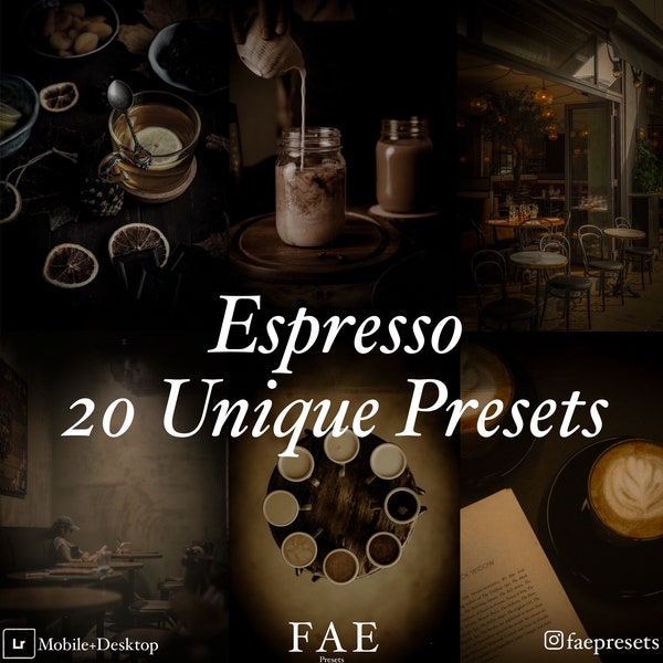 20 Unique Espresso Presets For Photography | Social Media | Influencer