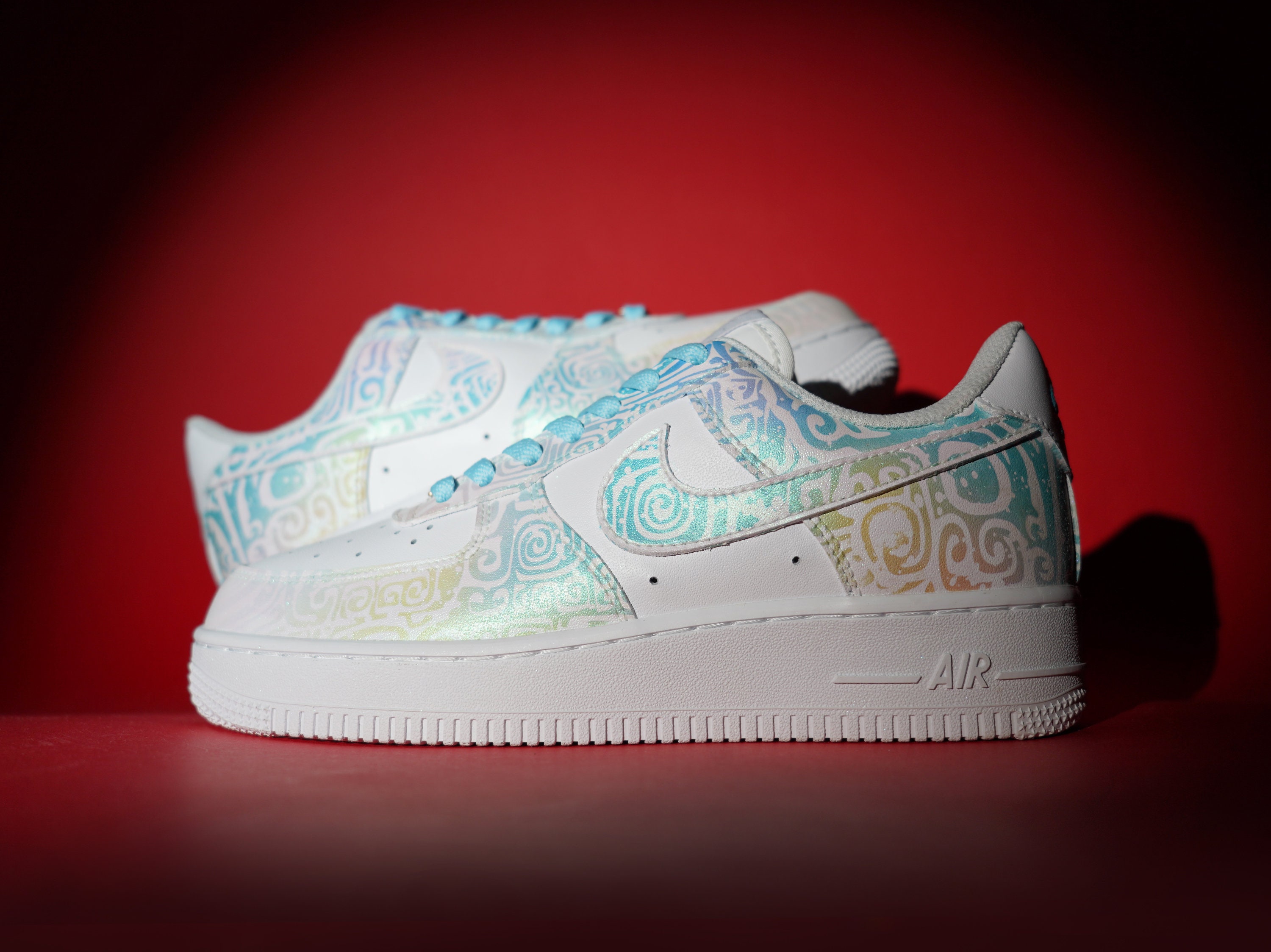 Nike Air Force 1 Custom Red White & Blue Splatter USA Graffiti Shoes Men Women