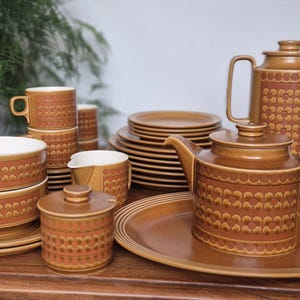 Vintage 1970s Hornsea Saffron Dinner and Tea Set Pieces. Gorgeous