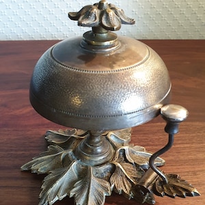 Vintage French table top bell - beautiful design cast  in ormolu bronze