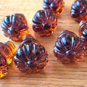 Beautiful amber glass Victorian handles - 8  shaped handles with screw threads
