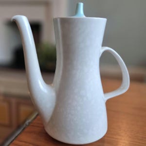 Vintage 1960's Poole pottery coffee pot - gorgeous Ice Green and Seagull design