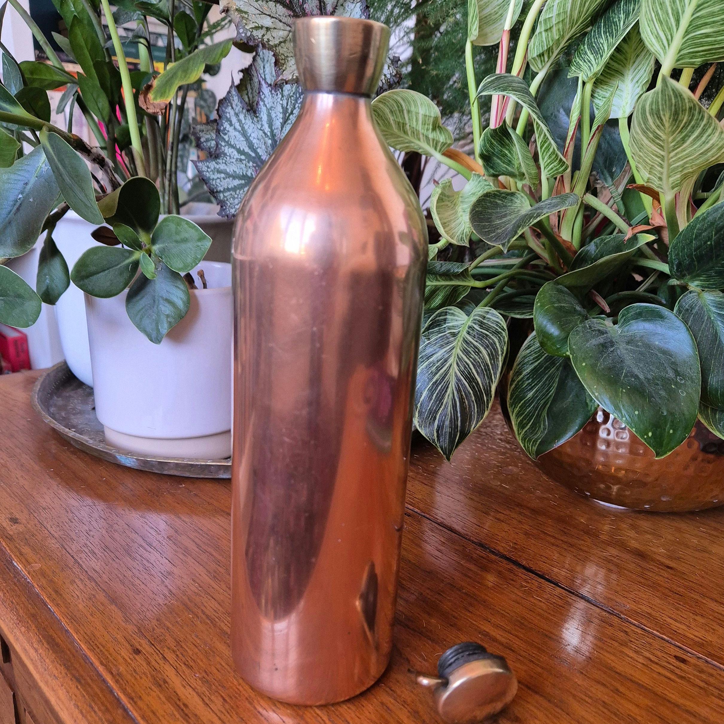 Vintage 1930s Solid Copper Flask / Water Bottle - Beautiful Heavy