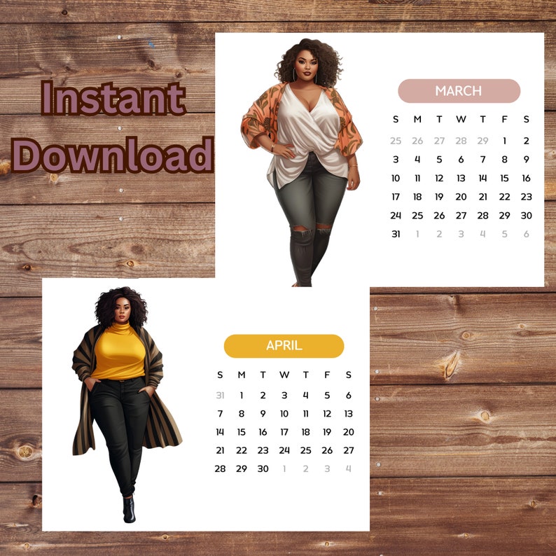2024 Curvy Girl Kalender zum Ausdrucken Digitaler Download - Etsy Schweiz