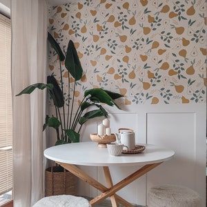 YokoDesign Carta da parati in vinile Pera Frutta Boho