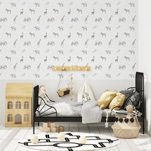 Carta da parati in vinile YokoDesign Safari Wild Animal Monochrome