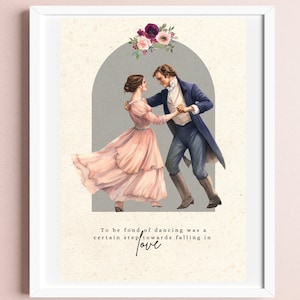 Mr Darcy und Lizzie Bennett Digital Art Print - Jane Austen Stolz und Vorurteil Buch Zitat
