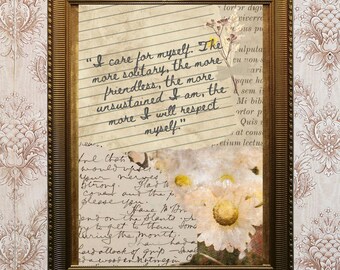 Jane Eyre Charlotte Bronte Inspirational Quote - Dark Academia - Literary Art Poster - Girls Girl