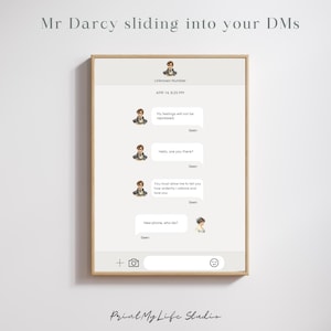 Pride and Prejudice Mr Darcy Funny Book Quote &quot;You must allow me to tell you how ardently I admire and love you&quot; Art Print from Jane Austen