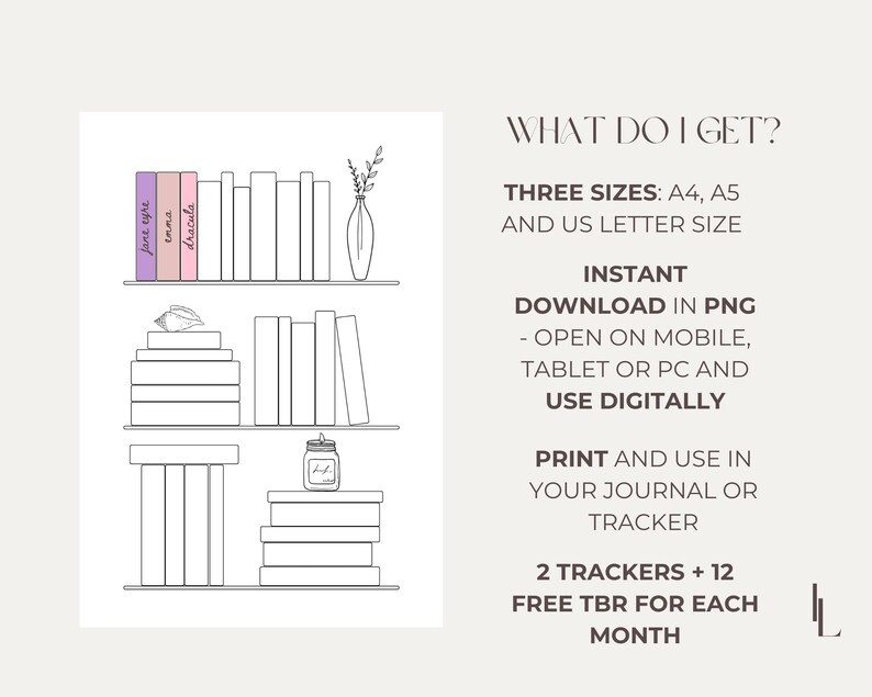 Reading Tracker | Coloring Bookshelf Tracker | A4 A5 Letter Digital ...