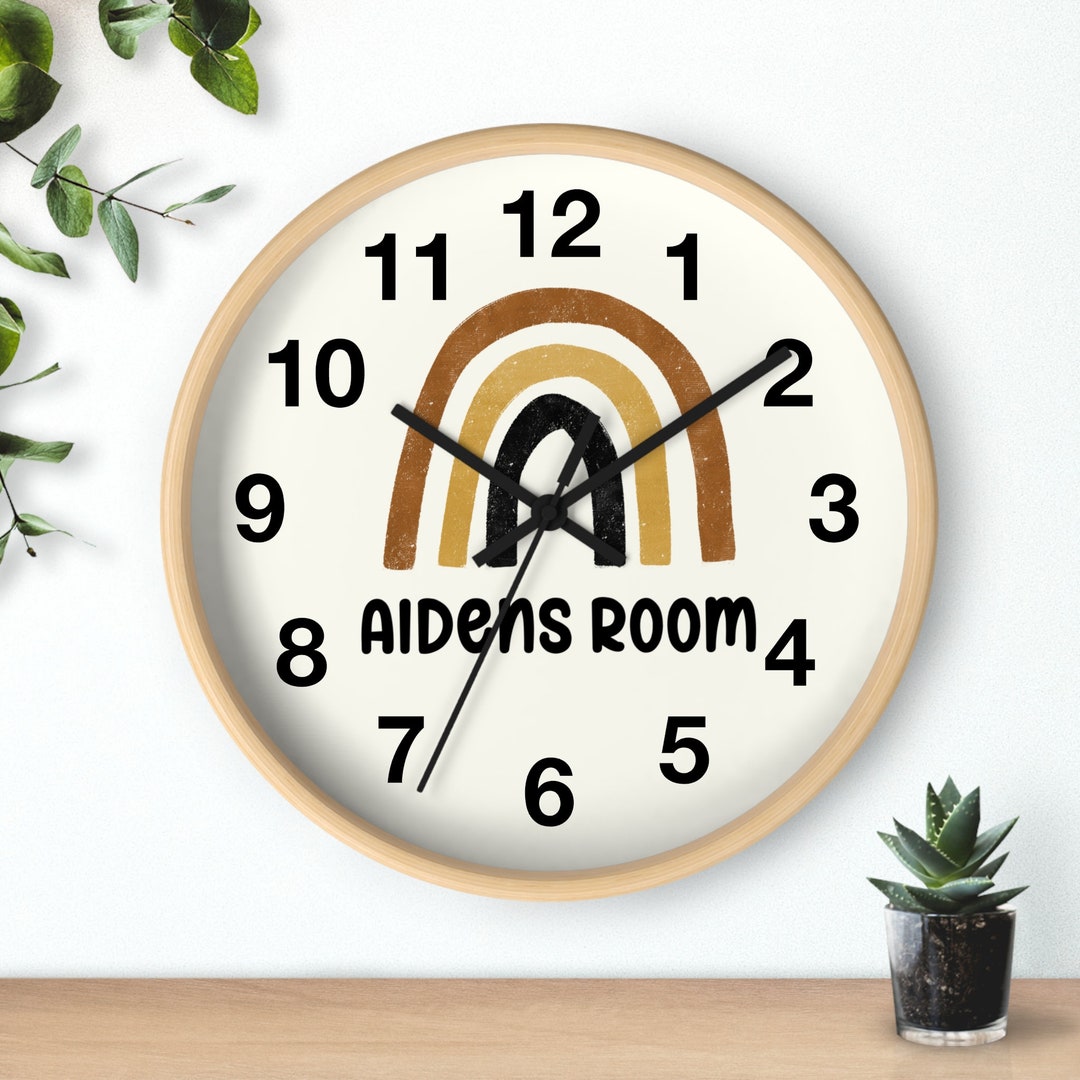 Personalized Nursery Clock Kids Room Wall Clock Playroom Clock Etsy