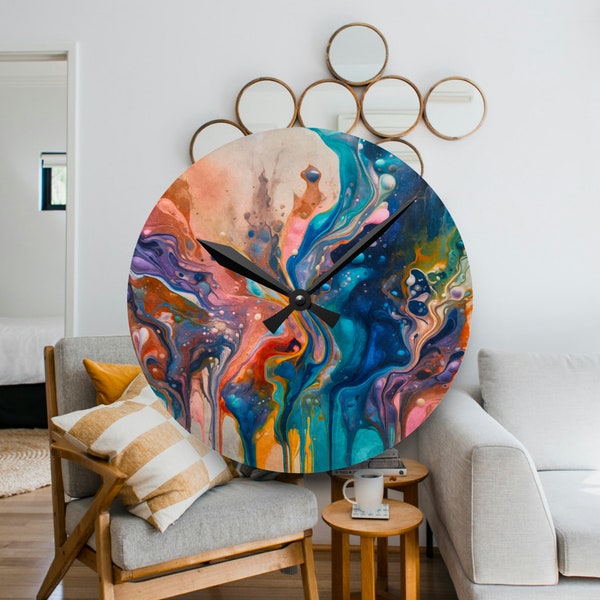 Large Glass Wall Clock Etsy