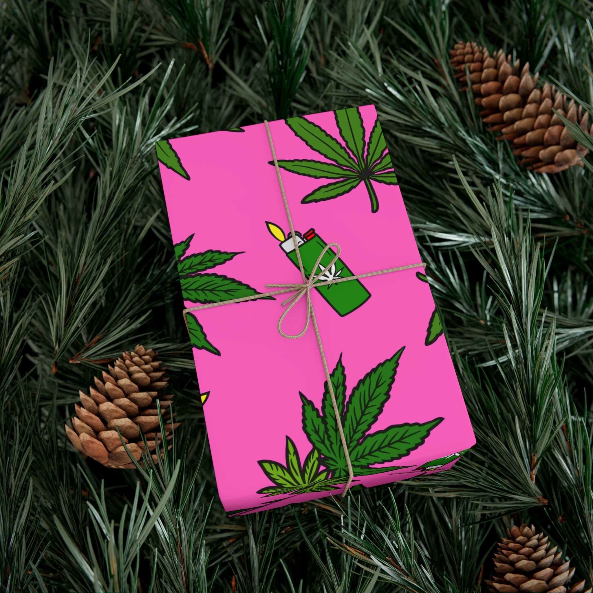 Weed Wrapping Paper Marijuana Leaf Birthday Gift Christmas Gift