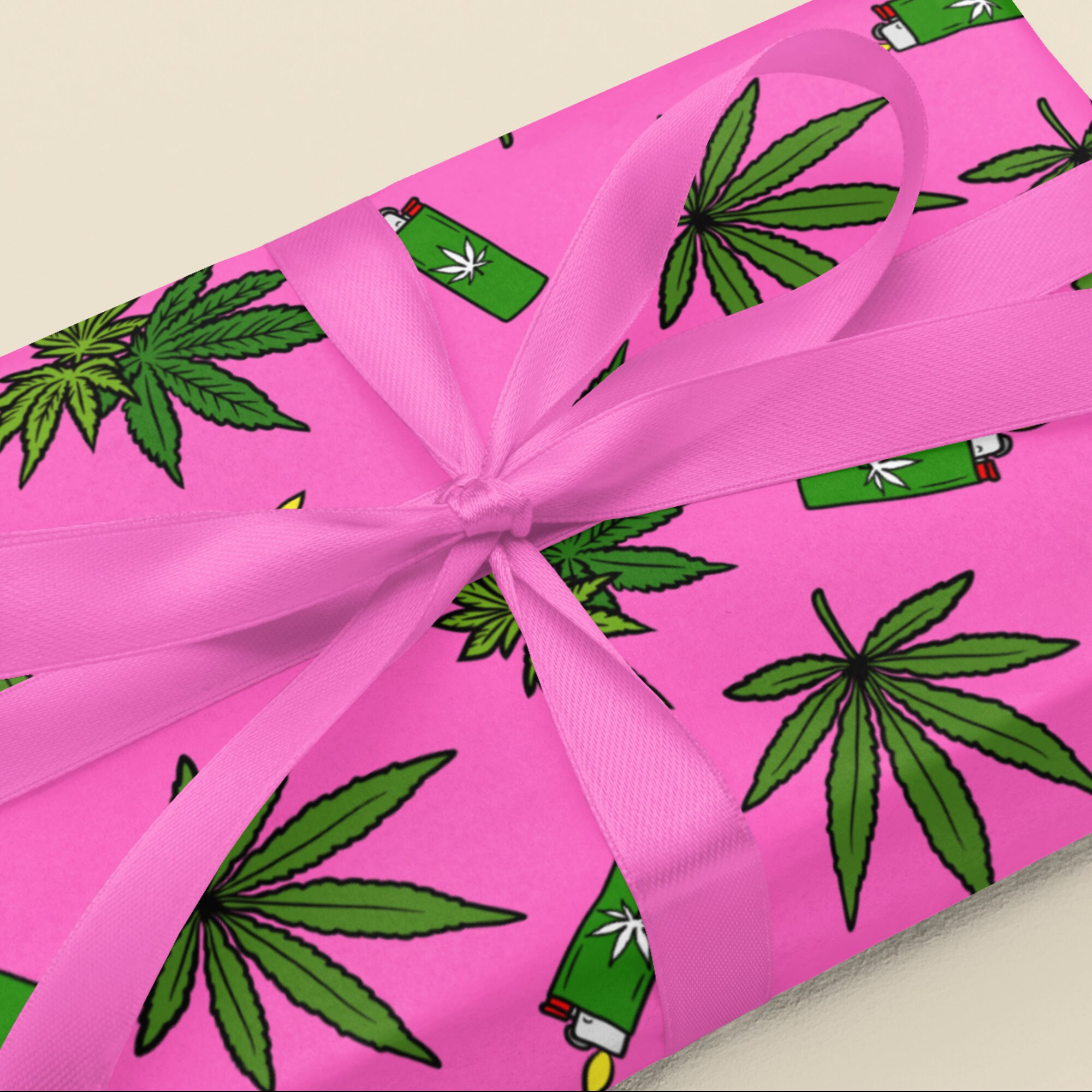 Weed Wrapping Paper Marijuana Leaf Birthday Gift Christmas Gift