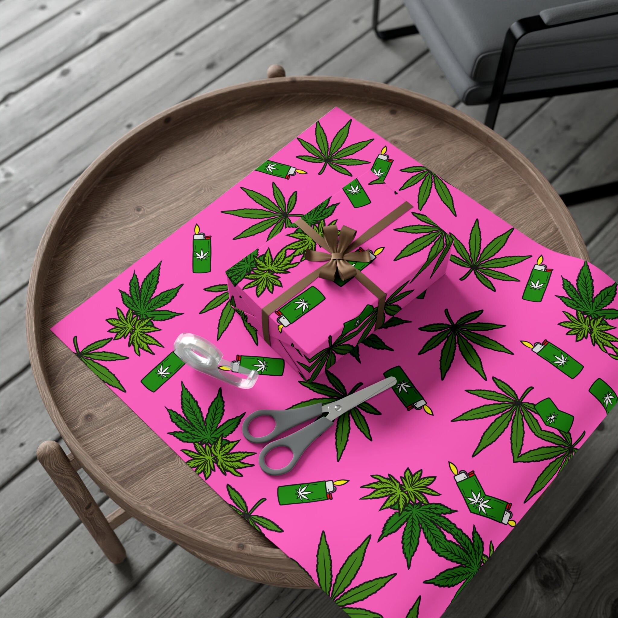 Weed Wrapping Paper Marijuana Leaf Birthday Gift Christmas Gift