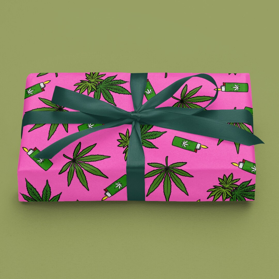 Weed Wrapping Paper Marijuana Leaf Birthday Gift Christmas Gift